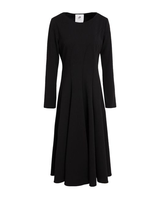 Compagnia Italiana Black Midi Dress Polyester, Elastane