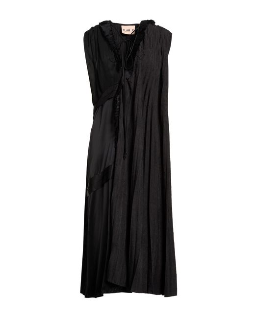 Plan C Black Maxi Dress Polyester, Viscose