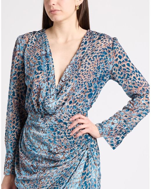 Jijil Blue Deep Mini Dress Viscose, Polyamide