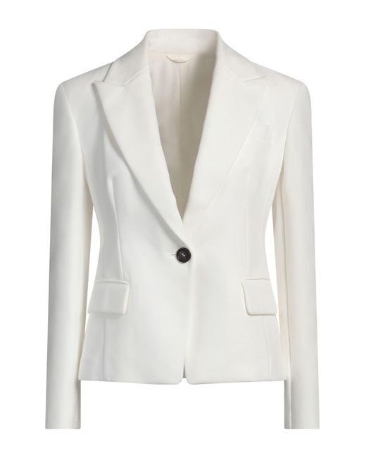 Brunello Cucinelli White Ivory Blazer Cotton, Polyamide, Elastane, Ecobrass