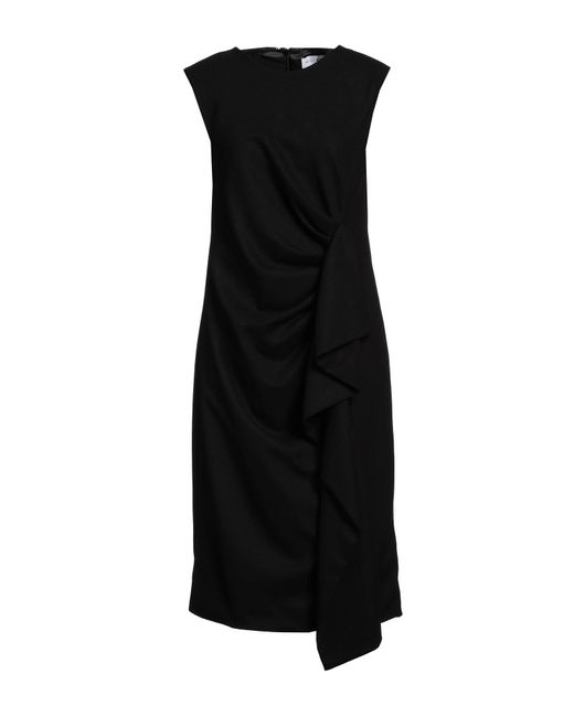 WEILI ZHENG Black Midi Dress