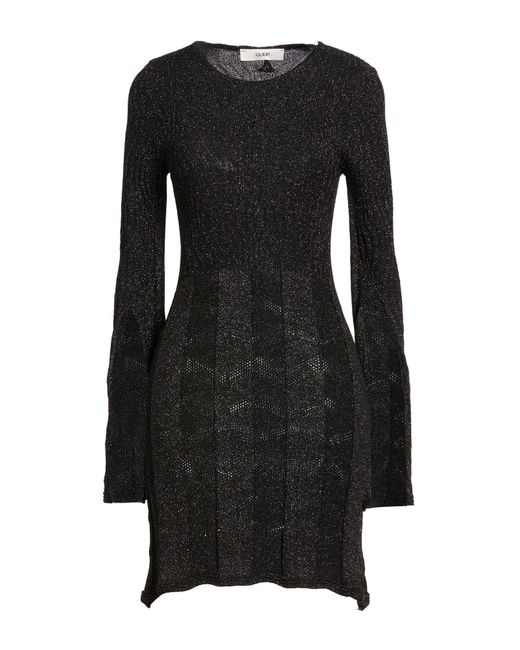 Akep Black Mini Dress Viscose, Polyamide, Polyester