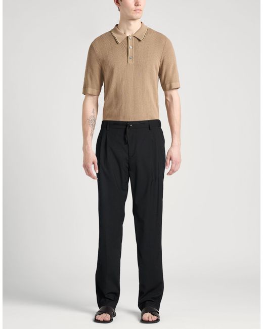 Brian Dales Black Pants Polyester, Wool, Elastane for men