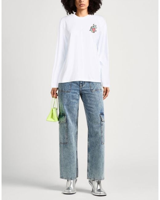MSGM White T-Shirt Cotton
