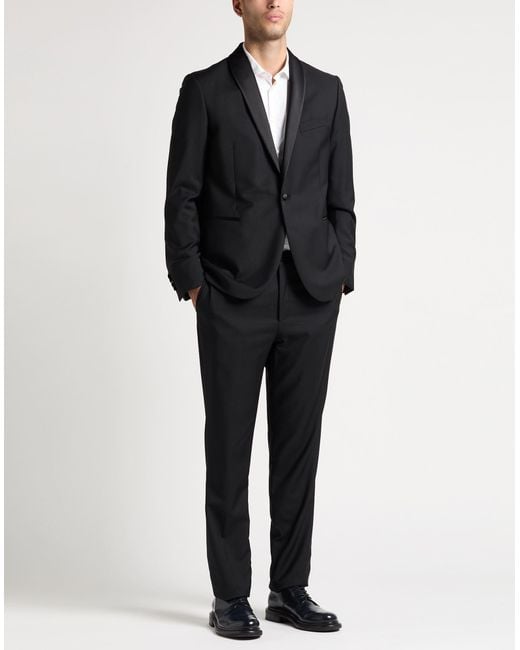 Pal Zileri Black Suit Wool, Polyester for men