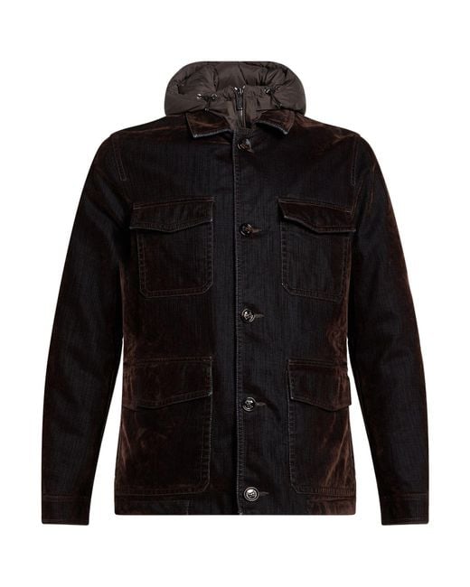 Moorer Black Jacket Cotton, Polyurethane for men