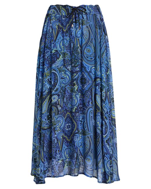 Shirtaporter Blue Midi Skirt