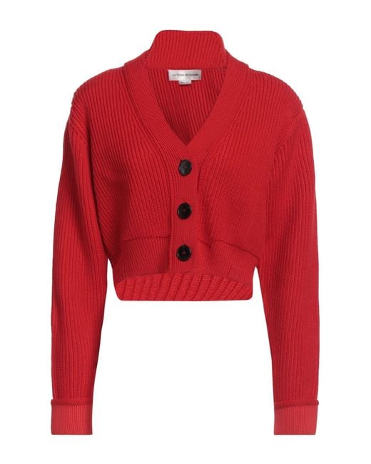 Victoria Beckham Red Cardigan Virgin Wool, Polypropylene