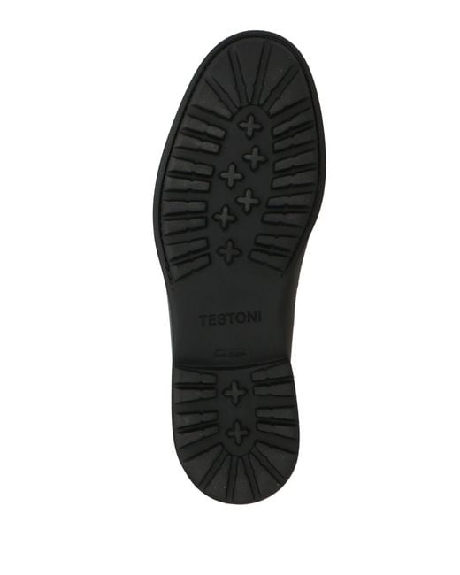 Testoni Black Loafers Leather for men