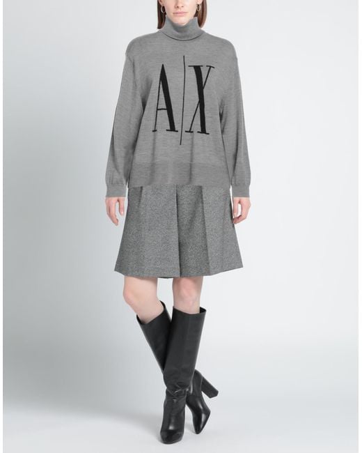 ARMANI EXCHANGE Gray Turtleneck Virgin Wool