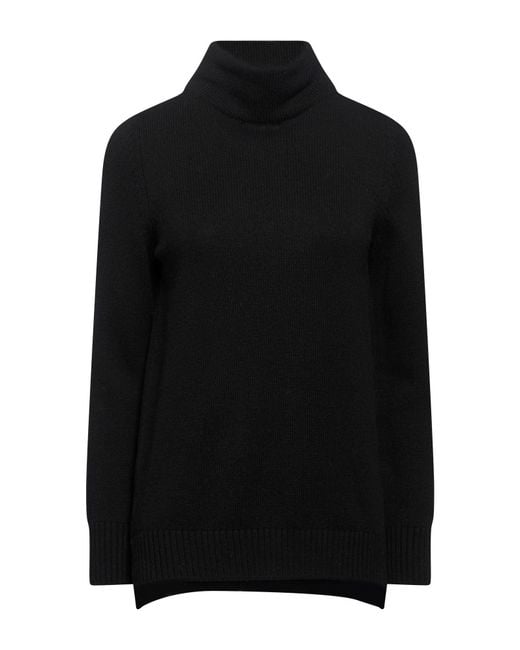 Gran Sasso Black Turtleneck Wool, Viscose, Cashmere