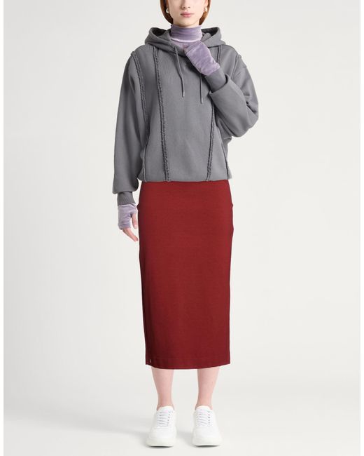 Manila Grace Red Rust Midi Skirt Viscose, Polyamide, Elastane