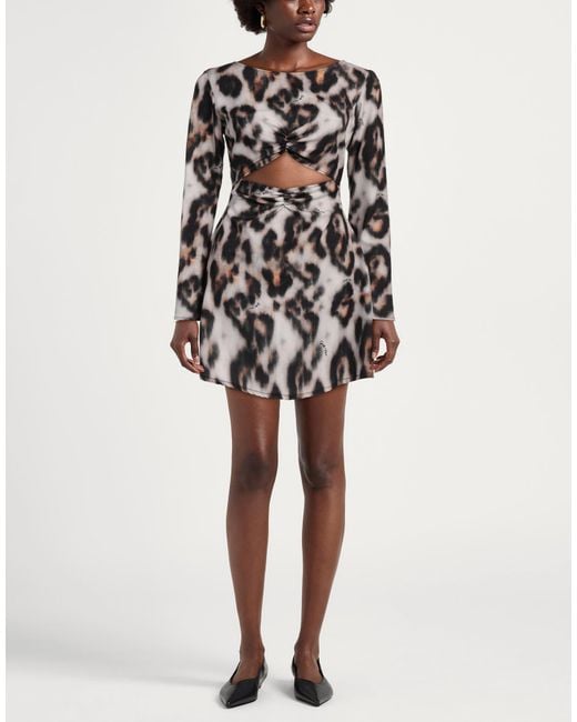 Gaelle Paris Black Mini Dress Polyester, Elastane