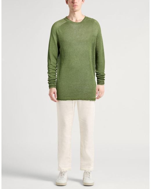 120% Lino Green Sweater Linen for men