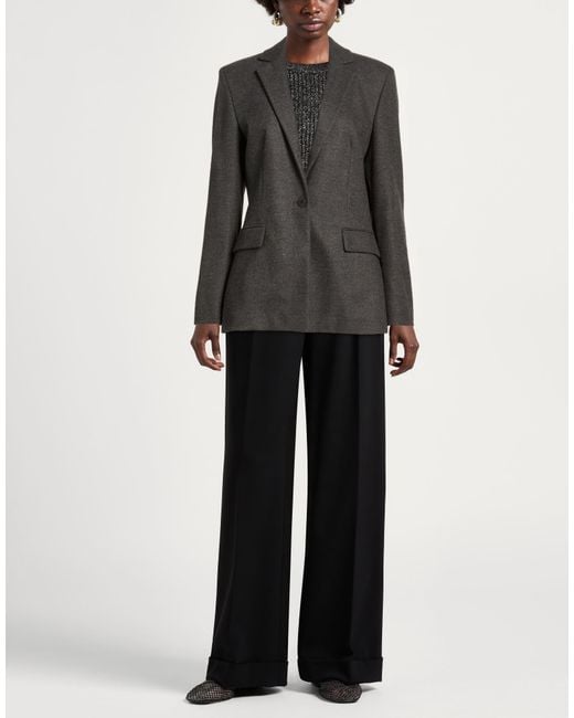 HUGO Black Charcoal Blazer Polyester, Viscose, Elastane