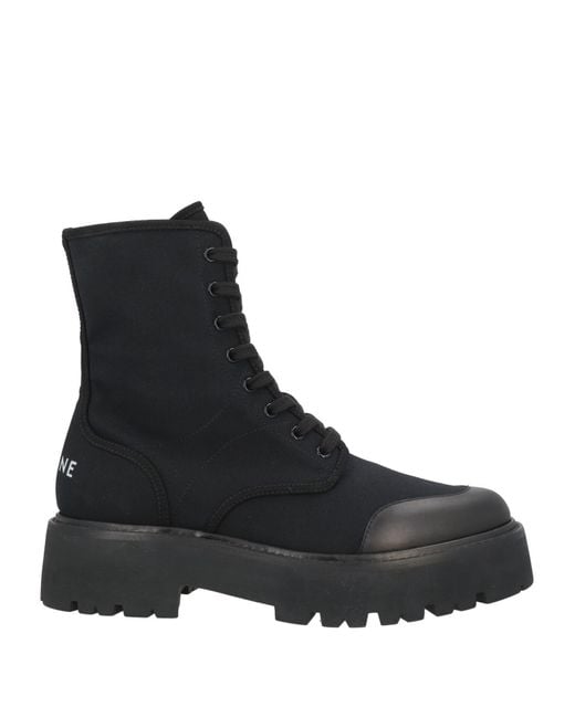 Céline Black Ankle Boots Textile Fibers, Leather for men