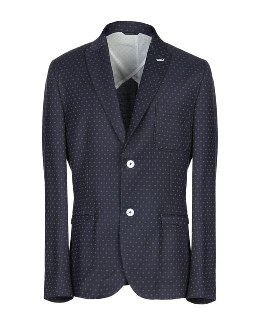 Daniele Alessandrini Blue Blazer Polyester, Viscose, Elastane for men