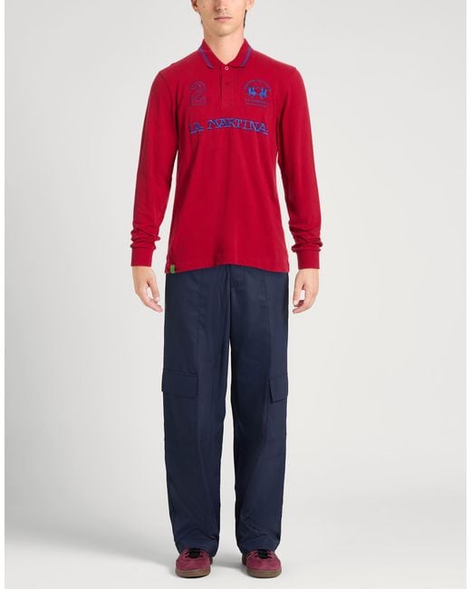 La Martina Red Polo Shirt for men