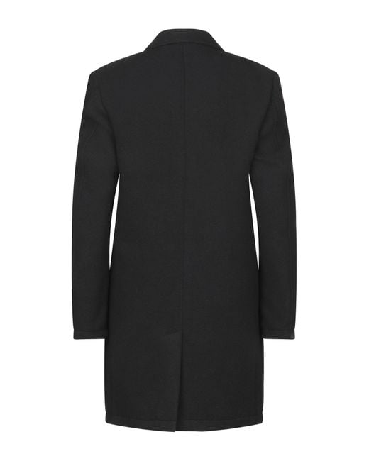 Daniele Alessandrini Black Coat Polyester, Viscose, Elastane for men