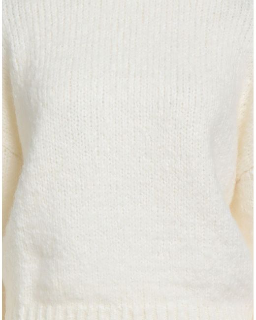 Soallure White Turtleneck Acrylic, Mohair Wool, Wool, Polyamide