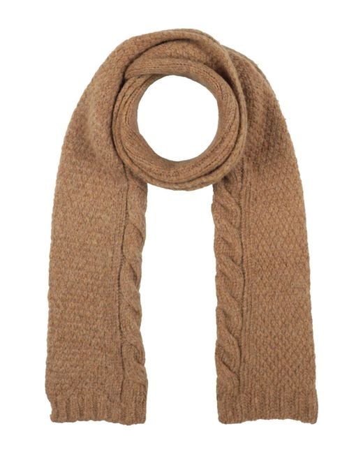 Eleventy Natural Camel Scarf Viscose, Alpaca Wool, Wool, Polyester
