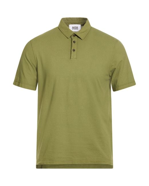 Polo Alpha Studio pour homme en coloris Green