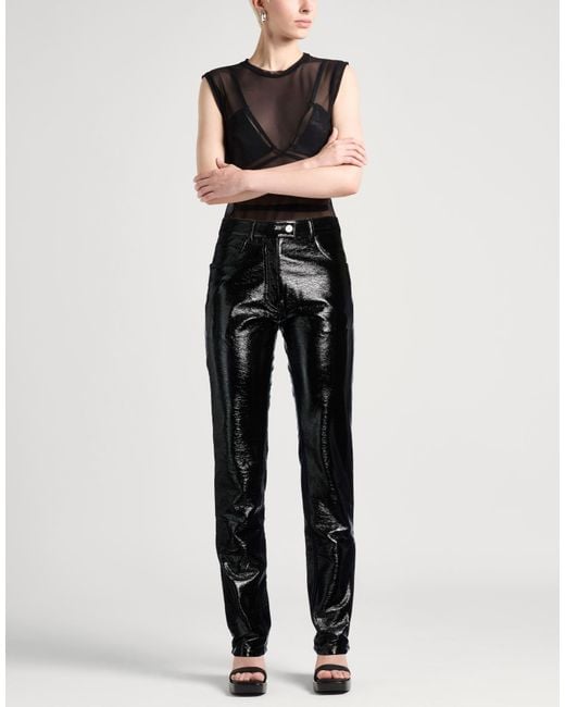 Courreges Black Pants Cotton, Polyurethane, Elastane