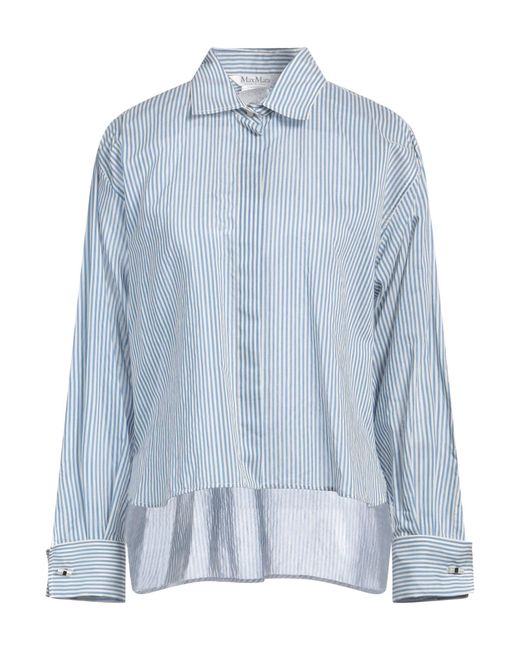Max Mara Blue Shirt Cotton, Silk