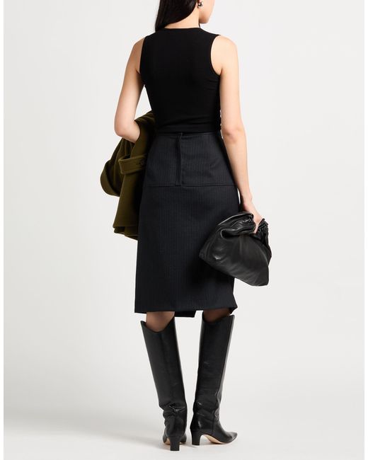 Fendi Gray Midi Skirt Virgin Wool, Elastane, Polyester