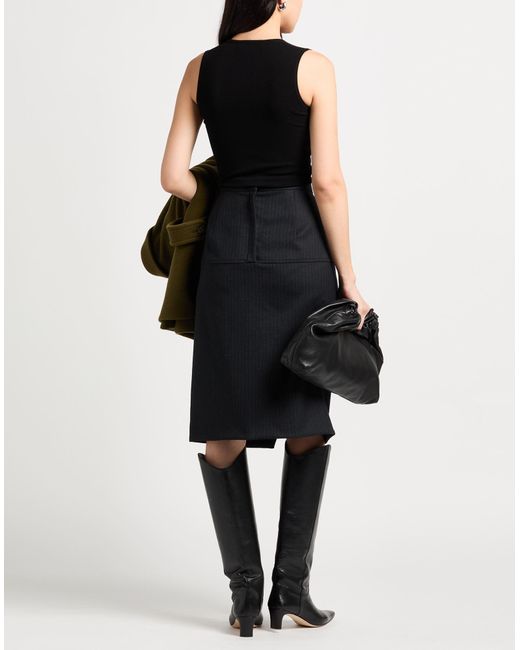 Fendi Gray Midi Skirt Virgin Wool, Elastane, Polyester