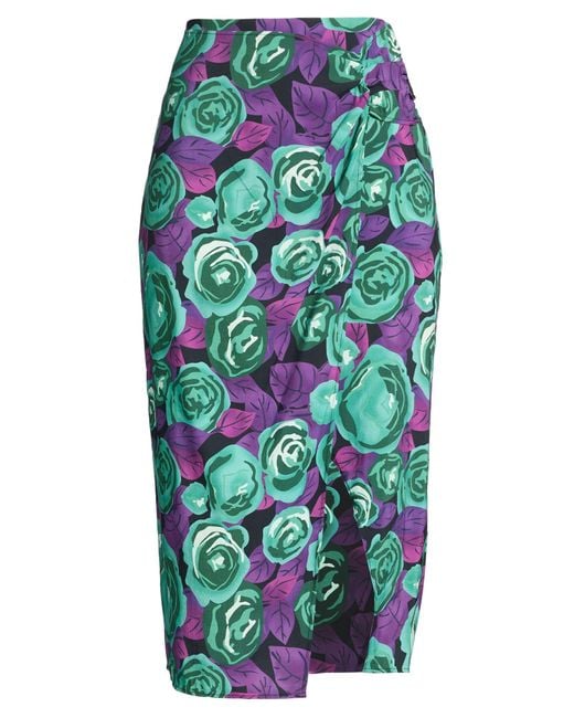 8pm Purple Midi Skirt Rayon, Polyester