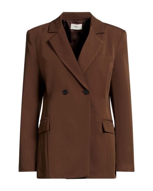ViCOLO Brown Chocolate Blazer Polyester, Viscose, Elastane