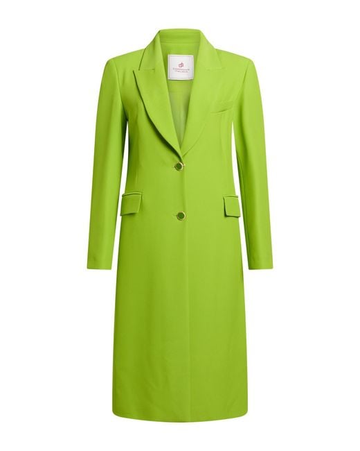 Compagnia Italiana Green Overcoat & Trench Coat Polyester, Elastane