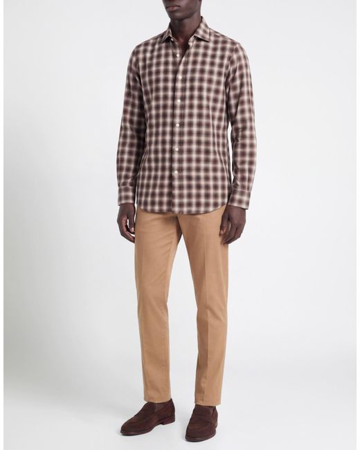 Alessandro Gherardi Brown Dark Shirt Cotton, Viscose for men