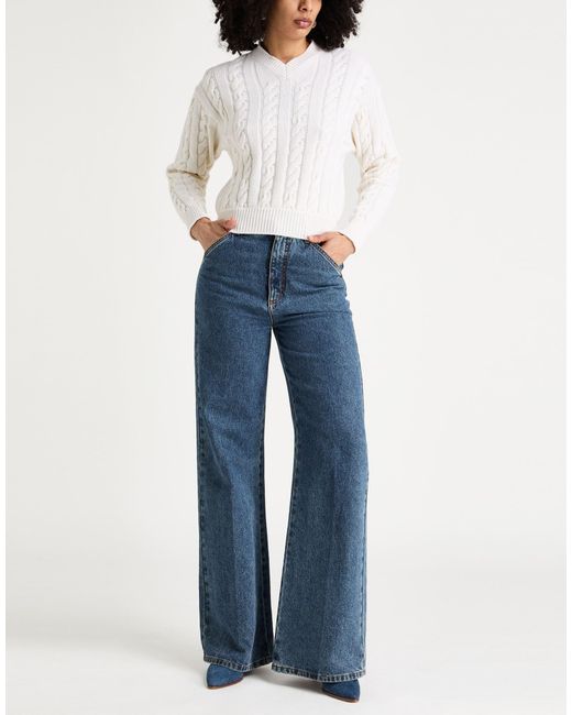 Ferragamo White Ivory Sweater Virgin Wool, Cashmere