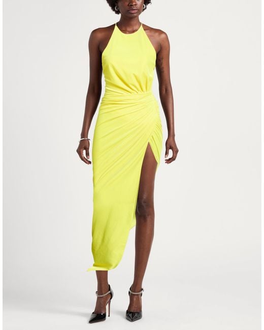 Alexandre Vauthier Yellow Midi Dress Polyester, Elastane