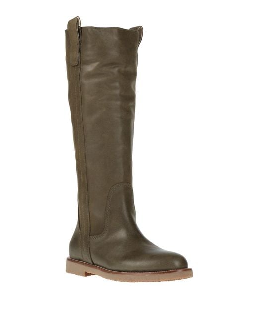 Inuovo Green Military Boot Leather