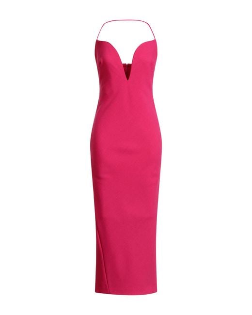 Givenchy Pink Fuchsia Maxi Dress Wool, Elastane, Polyamide