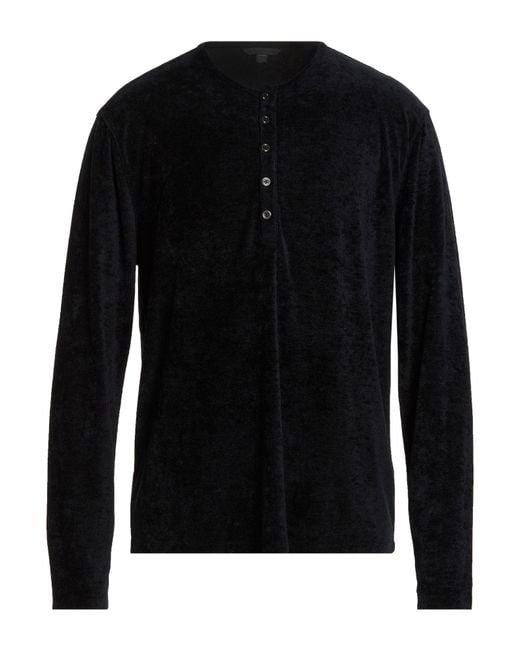 John Varvatos Black T-Shirt Viscose, Recycled Polyester for men