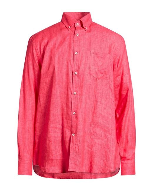 Paul & Shark Pink Shirt Linen for men