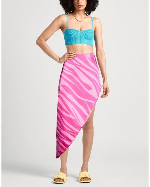 Nineminutes Pink Maxi Skirt Polyester, Elastane