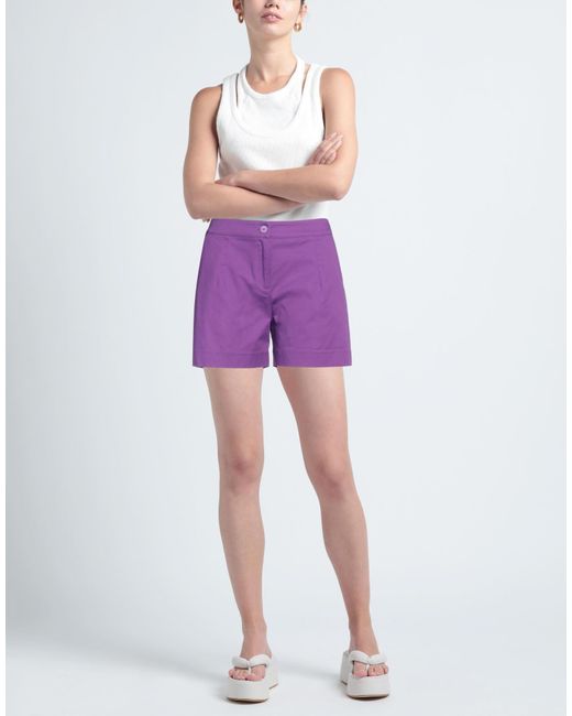 Purotatto Purple Shorts & Bermuda Shorts Cotton, Elastane