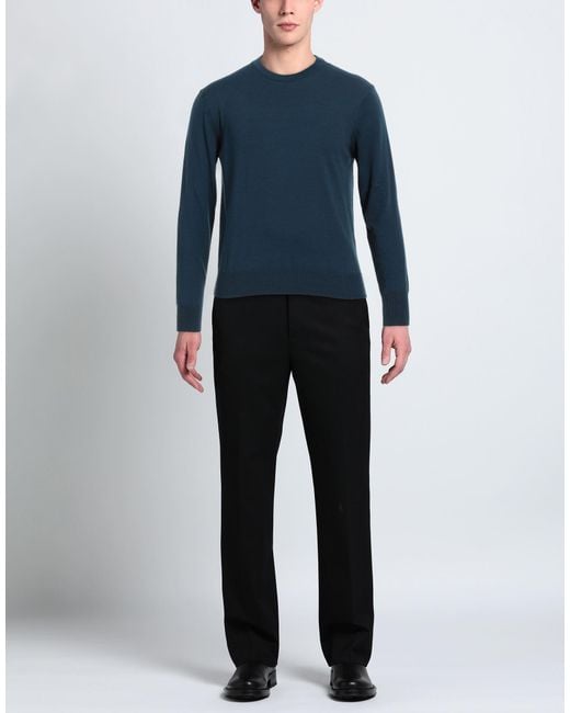 Vneck Blue Sweater Cotton, Polyamide for men