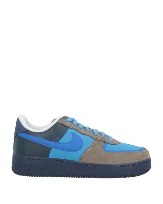 Nike Blue Sneakers Leather, Textile Fibers for men