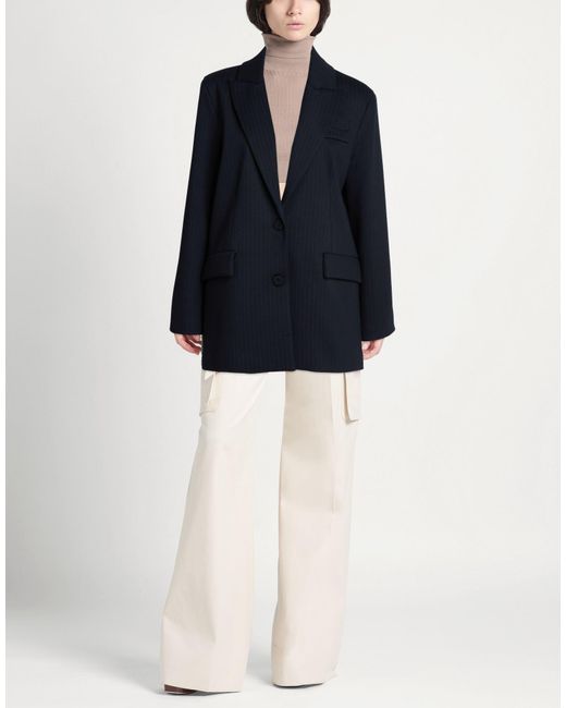 Soallure Blue Blazer Viscose, Polyamide, Polyester, Elastane