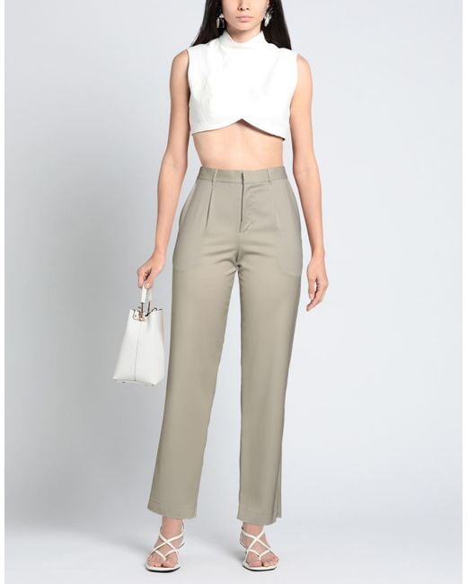 FEDERICO CINA Gray Sand Pants Wool