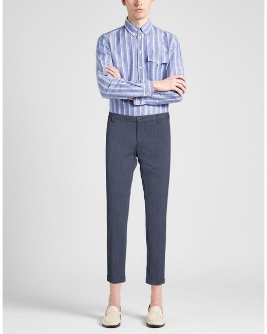 AT.P.CO Blue Pants Cotton, Polyester, Elastane for men