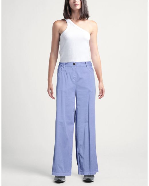 ALESSIA SANTI Blue Pants Cotton, Elastane