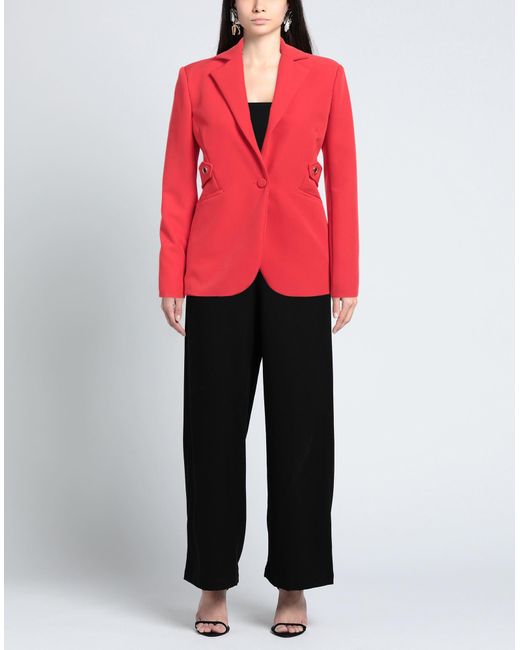 Trussardi Red Blazer Polyester, Elastane