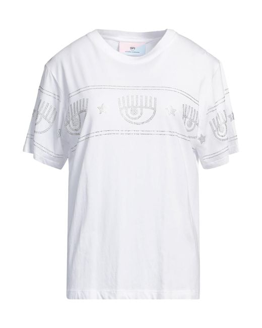 Chiara Ferragni White T-Shirt Cotton
